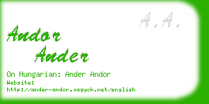 andor ander business card